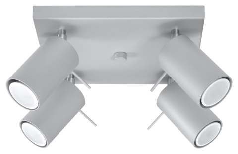 NOWOCZESNA SZARA LAMPA, REGULOWANY SPOT, 4 x GU10