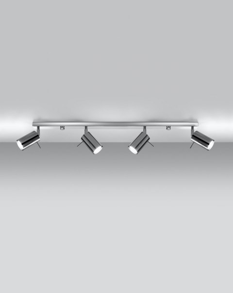 NOWOCZESNA LAMPA, CHROM, REGULOWANY SPOT, 4 x GU10 NOWOCZESNA LAMPA, CHROM, REGULOWANY SPOT, 4 x GU10