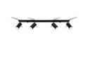NOWOCZESNA CZARNA LAMPA, REGULOWANY SPOT, 4 x GU10
