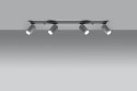 NOWOCZESNA SZARA LAMPA, REGULOWANY SPOT, 4 x GU10