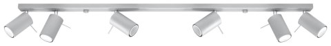NOWOCZESNA SZARA LAMPA, REGULOWANY SPOT, 6 x GU10
