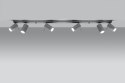 NOWOCZESNA SZARA LAMPA, REGULOWANY SPOT, 6 x GU10