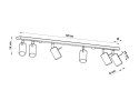 NOWOCZESNA SZARA LAMPA, REGULOWANY SPOT, 6 x GU10
