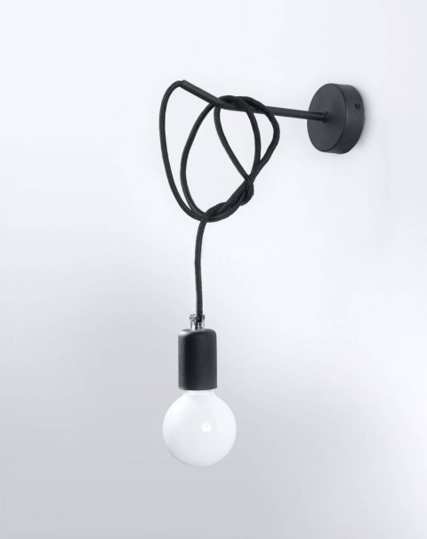 KINKIET EDISON CZARNY, DŁUGI KABEL, INDUSTRIALNY KINKIET EDISON CZARNY, DŁUGI KABEL, INDUSTRIALNY