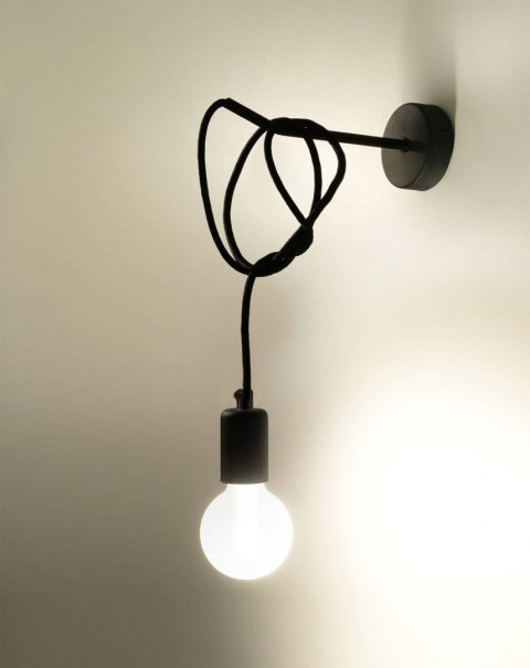 KINKIET EDISON CZARNY, DŁUGI KABEL, INDUSTRIALNY KINKIET EDISON CZARNY, DŁUGI KABEL, INDUSTRIALNY