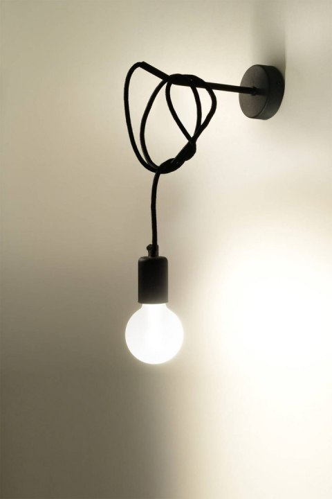 KINKIET EDISON CZARNY, DŁUGI KABEL, INDUSTRIALNY KINKIET EDISON CZARNY, DŁUGI KABEL, INDUSTRIALNY