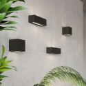 KWADRATOWY KINKIET CERAMICZNY - LEO, CZARNY, SALON