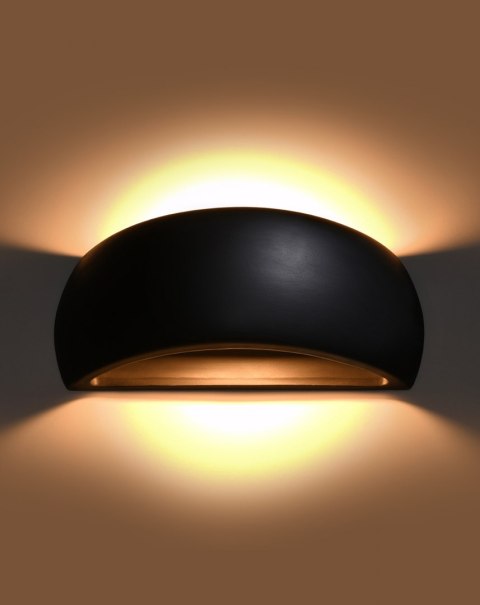 ELEGANCKI KINKIET CERAMICZNY, POZIOMY - CZARNY ELEGANCKI KINKIET CERAMICZNY, POZIOMY - CZARNY