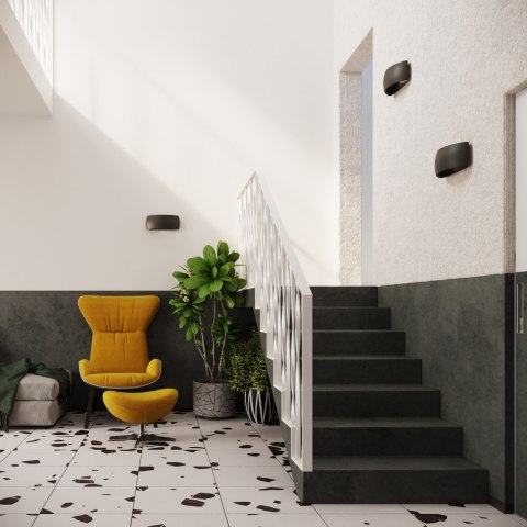 ELEGANCKI KINKIET CERAMICZNY, POZIOMY - CZARNY ELEGANCKI KINKIET CERAMICZNY, POZIOMY - CZARNY