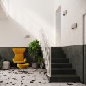 ELEGANCKI KINKIET CERAMICZNY, POZIOMY - SZARY