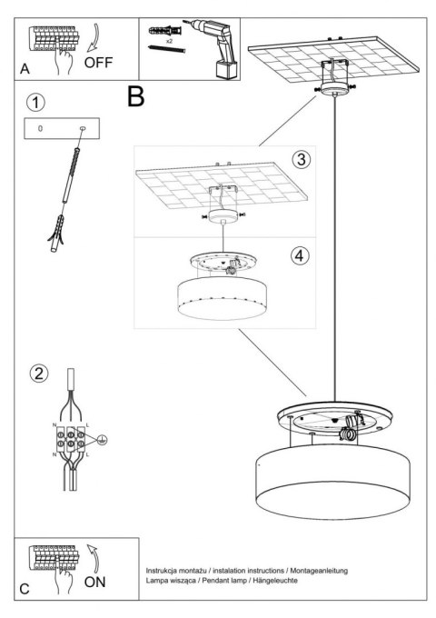 Lampa wisząca ARENA 45 czarna Lampa wisząca ARENA 45 czarna