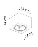 MAŁY BIAŁY PLAFON, KWADRAT, KOSTKA 14 CM, SALON