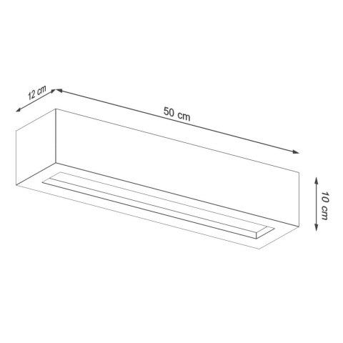 POZIOMY BETONOWY KINKIET, PROSTOKĄT, LOFT, 50 cm POZIOMY BETONOWY KINKIET, PROSTOKĄT, LOFT, 50 cm
