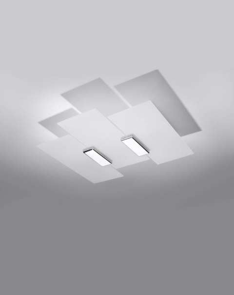 NOWOCZESNY PLAFON, SALON, BIAŁE SZKŁO, CHROM, 3xE27 NOWOCZESNY PLAFON, SALON, BIAŁE SZKŁO, CHROM, 3xE27