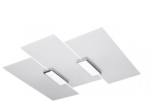 NOWOCZESNY PLAFON, SALON, BIAŁE SZKŁO, CHROM, 3xE27 NOWOCZESNY PLAFON, SALON, BIAŁE SZKŁO, CHROM, 3xE27