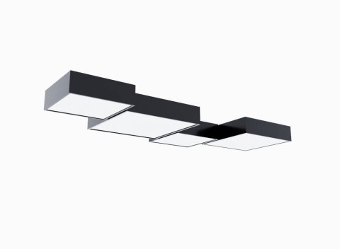 NOWOCZESNY CZARNY PLAFON, KWADRAT 35 cm SALON, E27