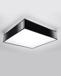 NOWOCZESNY CZARNY PLAFON, KWADRAT 45 cm SALON, E27