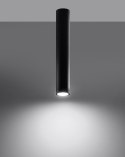 NOWOCZESNY CZARNY PLAFON, METAL, GU10, RURKA 40 CM