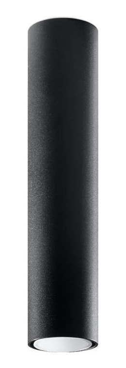 NOWOCZESNY CZARNY PLAFON, METAL, GU10, RURKA 40 CM