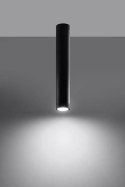 NOWOCZESNY CZARNY PLAFON, METAL, GU10, RURKA 40 CM