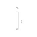 NOWOCZESNY CZARNY PLAFON, METAL, GU10, RURKA 40 CM
