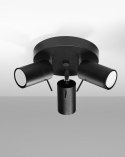 NOWOCZESNA CZARNA LAMPA, REGULOWANY SPOT, 3 x GU10
