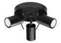 NOWOCZESNA CZARNA LAMPA, REGULOWANY SPOT, 3 x GU10