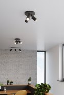 NOWOCZESNA CZARNA LAMPA, REGULOWANY SPOT, 3 x GU10