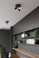 NOWOCZESNA CZARNA LAMPA, REGULOWANY SPOT, 3 x GU10