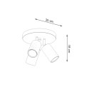 NOWOCZESNA CZARNA LAMPA, REGULOWANY SPOT, 3 x GU10