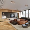 DREWNIANY PLAFON BERG, 4 REGULOWANE LAMPY, SPOT