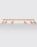 DREWNIANY PLAFON BERG, 6 REGULOWANYCH LAMP, SPOT