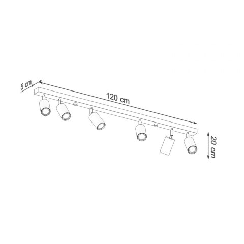 DREWNIANY PLAFON BERG, 6 REGULOWANYCH LAMP, SPOT DREWNIANY PLAFON BERG, 6 REGULOWANYCH LAMP, SPOT