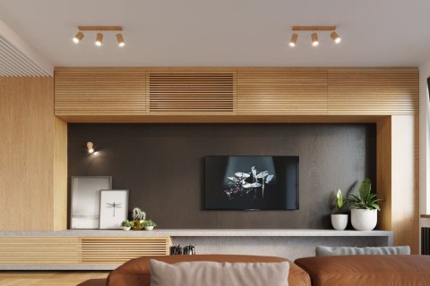 DREWNIANY PLAFON BERG, 6 REGULOWANYCH LAMP, SPOT DREWNIANY PLAFON BERG, 6 REGULOWANYCH LAMP, SPOT