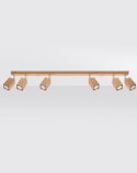 DREWNIANA LAMPA LOFT, DĄB, SZYNA, SPOT, 6 x GU10