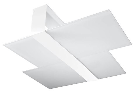 NOWOCZESNY PLAFON, WIELOKĄT, BIAŁE SZKŁO, METAL NOWOCZESNY PLAFON, WIELOKĄT, BIAŁE SZKŁO, METAL