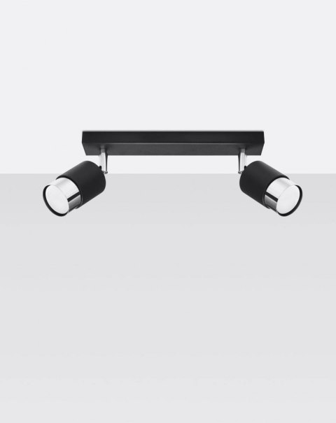 NOWOCZESNA LAMPA, SPOT, CZARNA, CHROM, 2 x GU10 NOWOCZESNA LAMPA, SPOT, CZARNA, CHROM, 2 x GU10