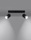NOWOCZESNA LAMPA, SPOT, CZARNA, CHROM, 2 x GU10