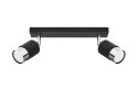 NOWOCZESNA LAMPA, SPOT, CZARNA, CHROM, 2 x GU10