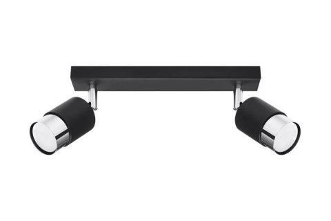NOWOCZESNA LAMPA, SPOT, CZARNA, CHROM, 2 x GU10