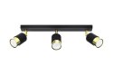 NOWOCZESNA LAMPA, SPOT, CZARNA, ZŁOTA, 3 x GU10