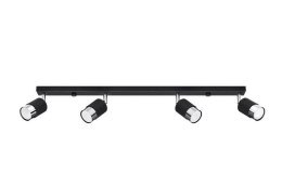 NOWOCZESNA LAMPA, SPOT, CZARNA, CHROM, 4 x GU10