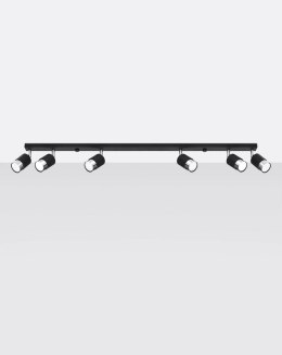 NOWOCZESNA LAMPA, SPOT, CZARNA, CHROM, 6 x GU10