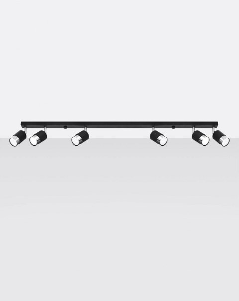 NOWOCZESNA LAMPA, SPOT, CZARNA, CHROM, 6 x GU10 NOWOCZESNA LAMPA, SPOT, CZARNA, CHROM, 6 x GU10