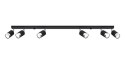 NOWOCZESNA LAMPA, SPOT, CZARNA, CHROM, 6 x GU10