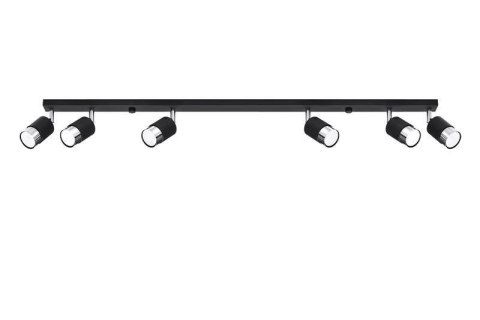 NOWOCZESNA LAMPA, SPOT, CZARNA, CHROM, 6 x GU10 NOWOCZESNA LAMPA, SPOT, CZARNA, CHROM, 6 x GU10