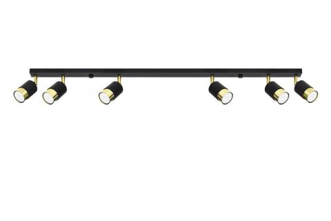 NOWOCZESNA LAMPA, SPOT, CZARNA, ZŁOTA, 6 x GU10 NOWOCZESNA LAMPA, SPOT, CZARNA, ZŁOTA, 6 x GU10