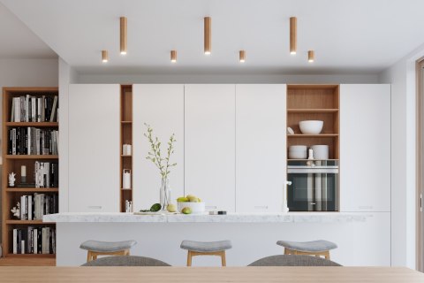 DREWNIANA LAMPA NATURALNA, DĄB, SPOT, 4 x GU10