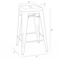 METALOWY HOKER LOFT ARTPRO - ŻÓŁTY, INDUSTRIALNY STOŁEK BAROWY, 66 CM