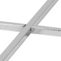OKRĄGŁY SZKLANY STOLIK CROSS, CHROMOWANY METAL